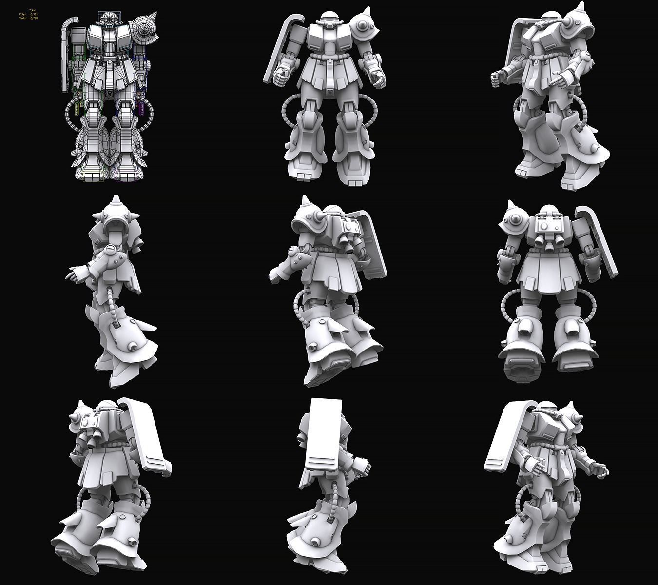 Gundam mobile suit Zeon collection 3D model_2