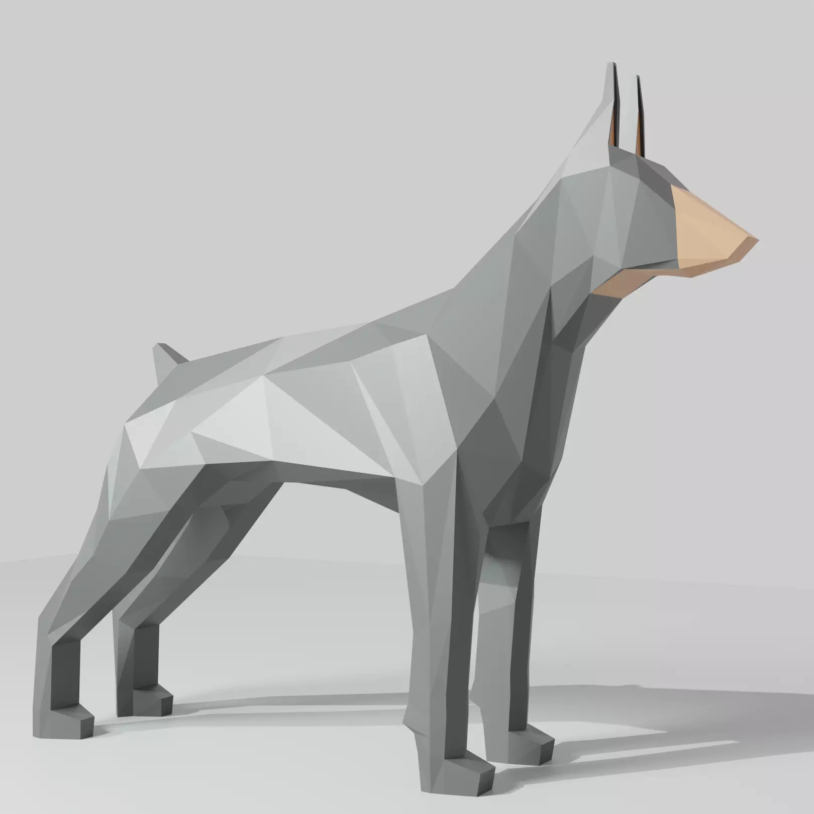 DOG LOWPOLY DOBERMAN Free 3D print model