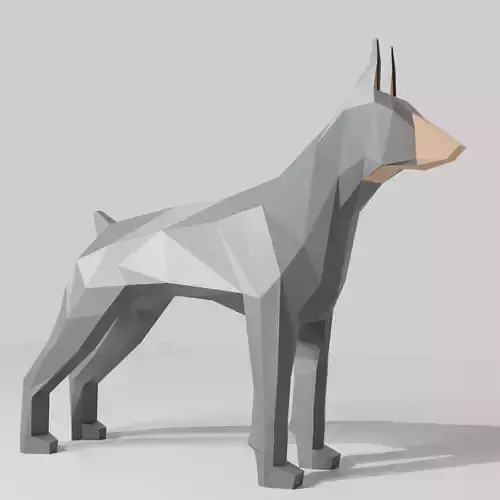 DOG LOWPOLY DOBERMAN