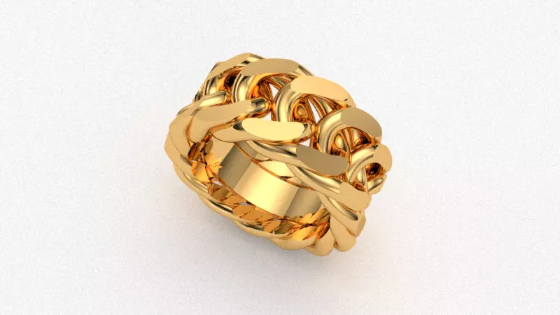 RGNG 3D print model gold ring with intricate design 3D print model