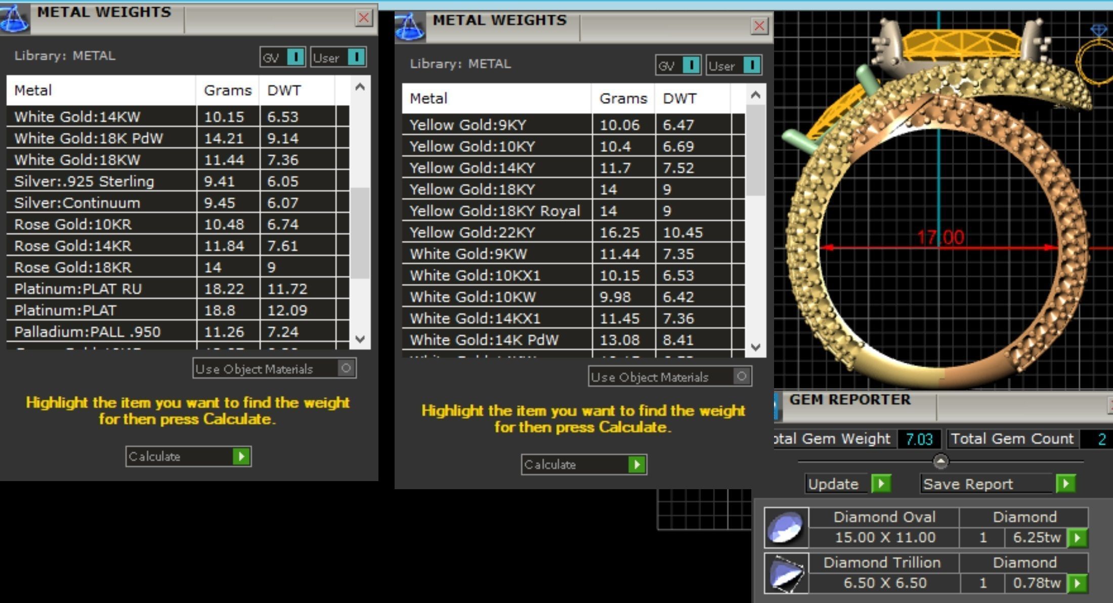 Fashion Ring with big yellow Stone and diamonds 3D print model_5