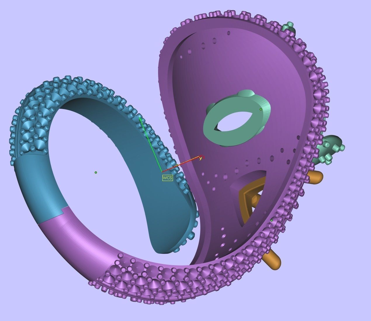 Fashion Ring with big yellow Stone and diamonds 3D print model_2