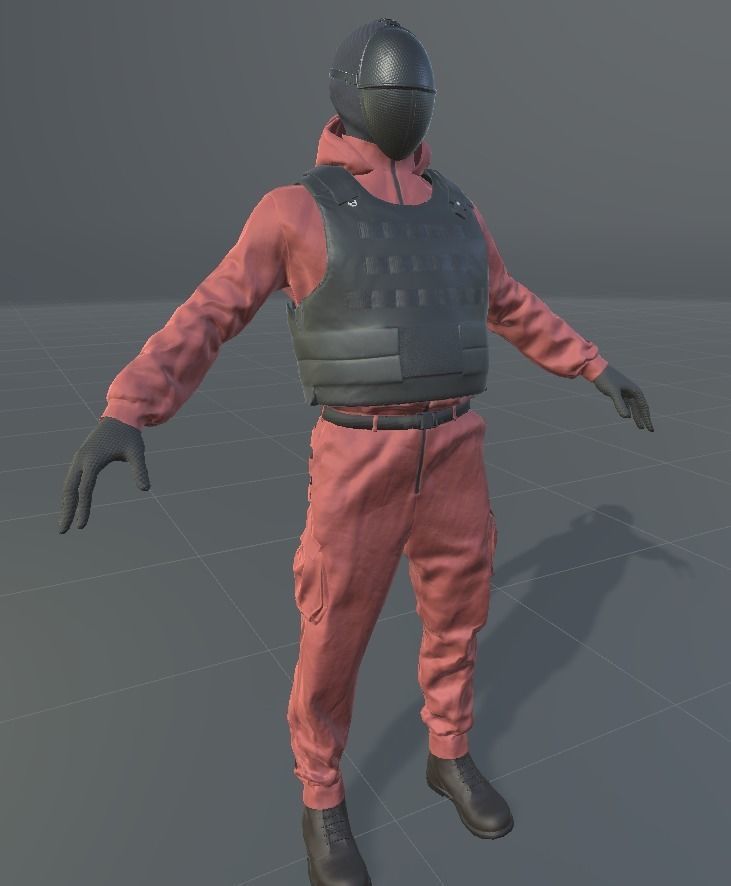 Red Guard Low-poly 3D model_17