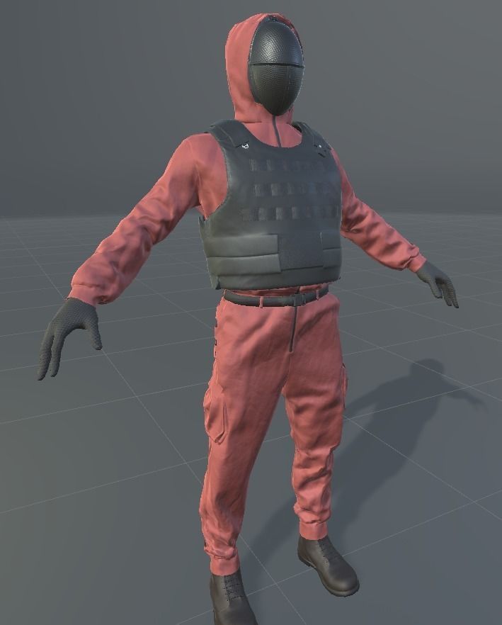 Red Guard Low-poly 3D model_16