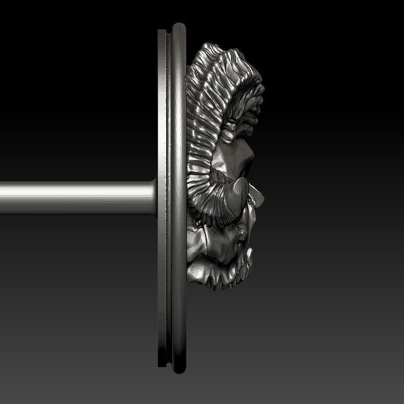 skull earrings studs 3D print model_6