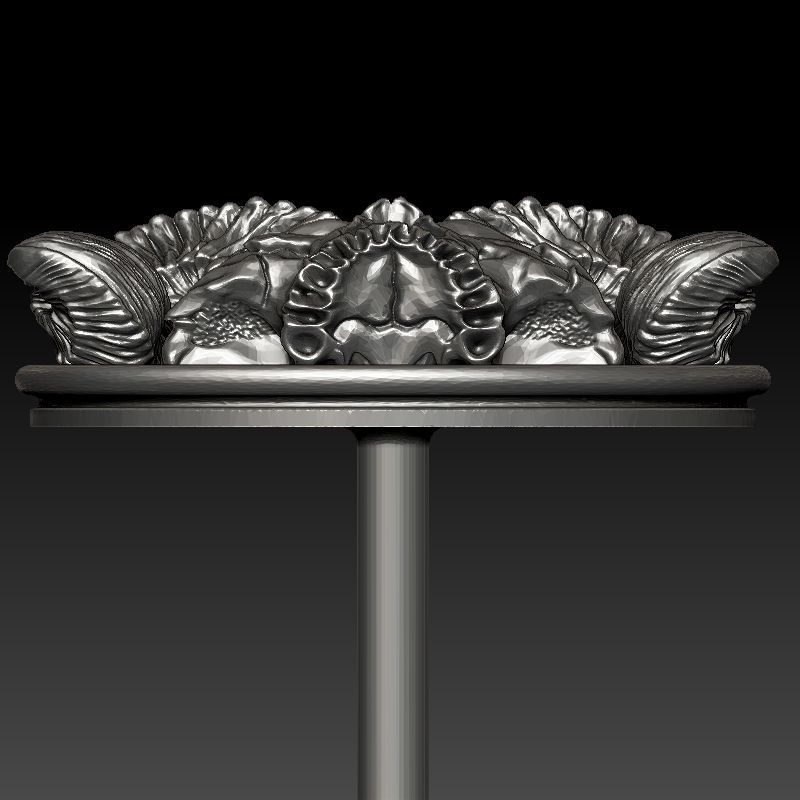 skull earrings studs 3D print model_19