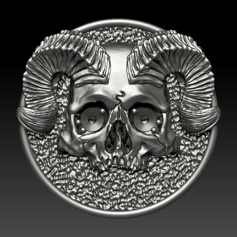 skull earrings studs 3D print model_14