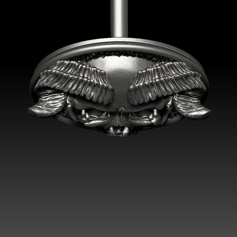 skull earrings studs 3D print model_12