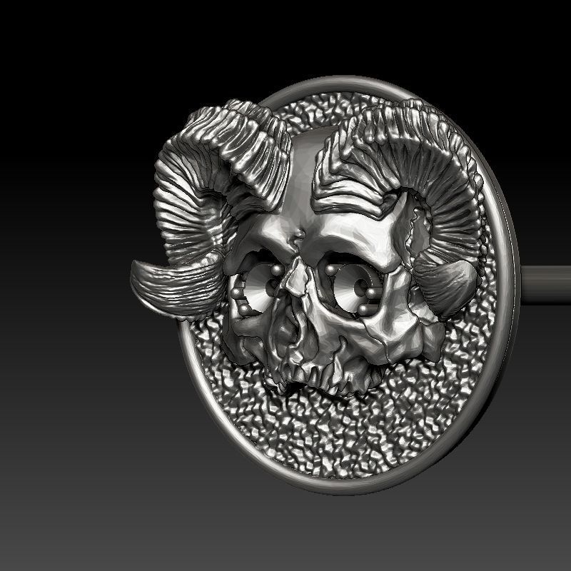 skull earrings studs 3D print model_3