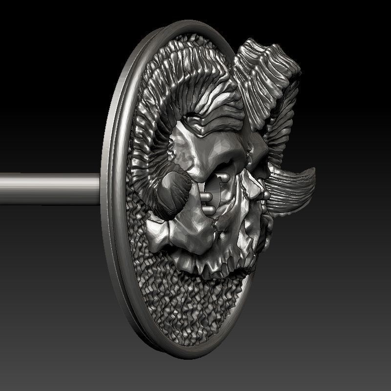 skull earrings studs 3D print model_7