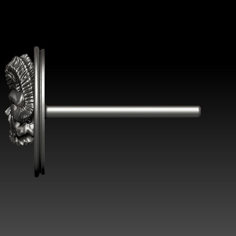 skull earrings studs 3D print model_22