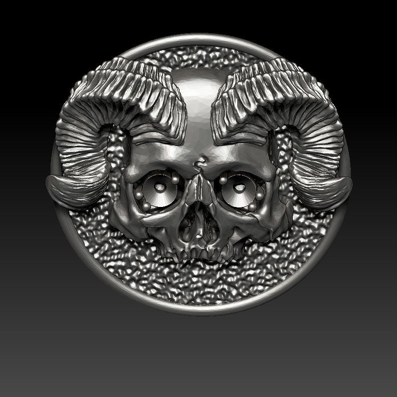 skull earrings studs 3D print model_9