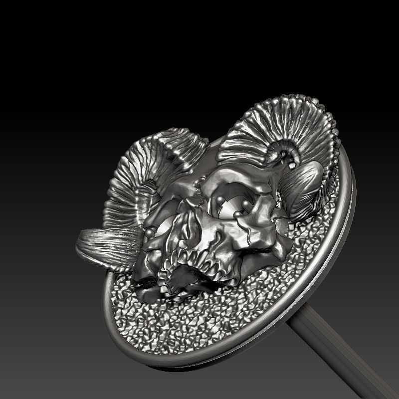 skull earrings studs 3D print model_20