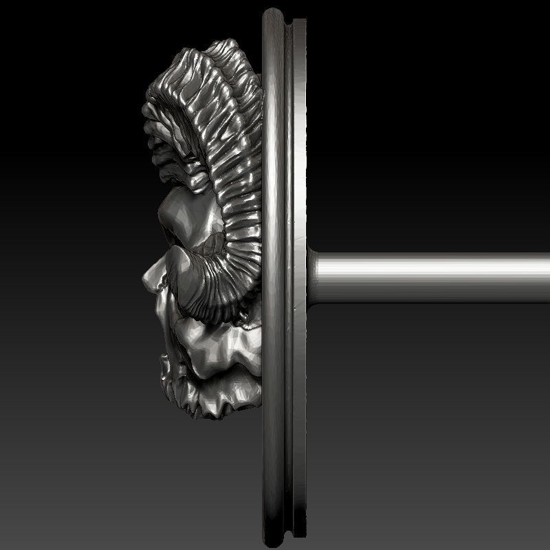 skull earrings studs 3D print model_4