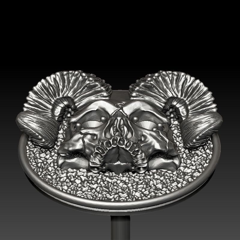 skull earrings studs 3D print model_17