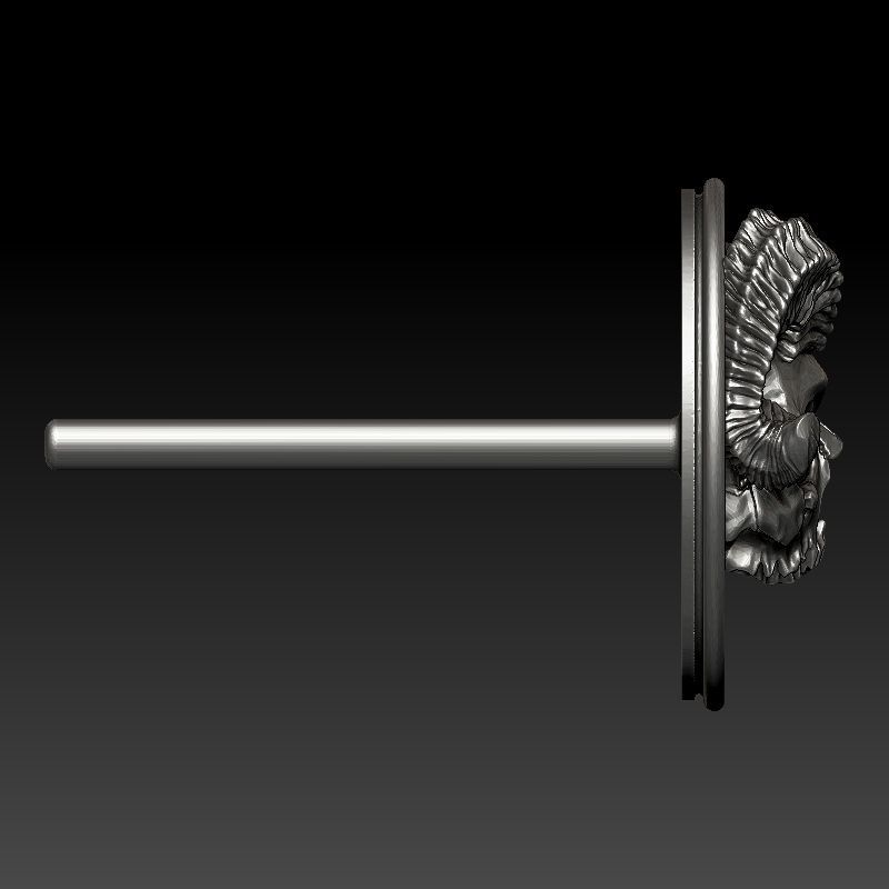 skull earrings studs 3D print model_23