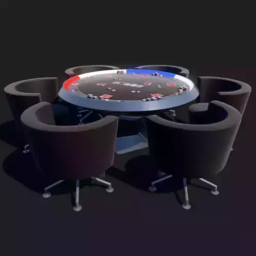 Poker Table SciFi Low-poly 3D model