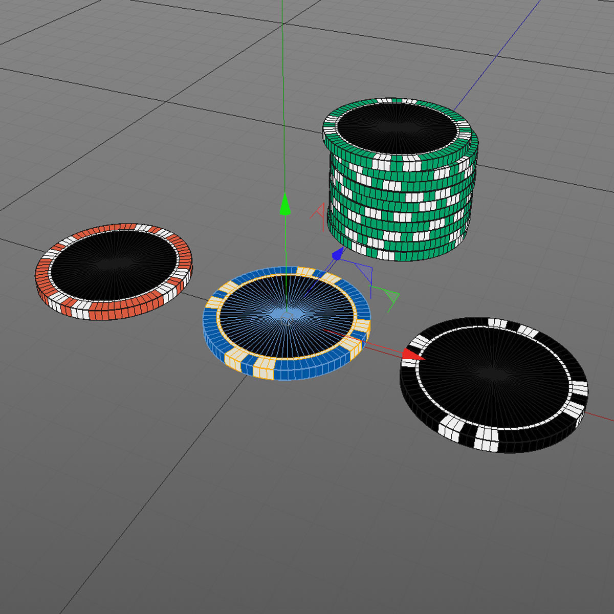 Poker Table SciFi Low-poly 3D model_13