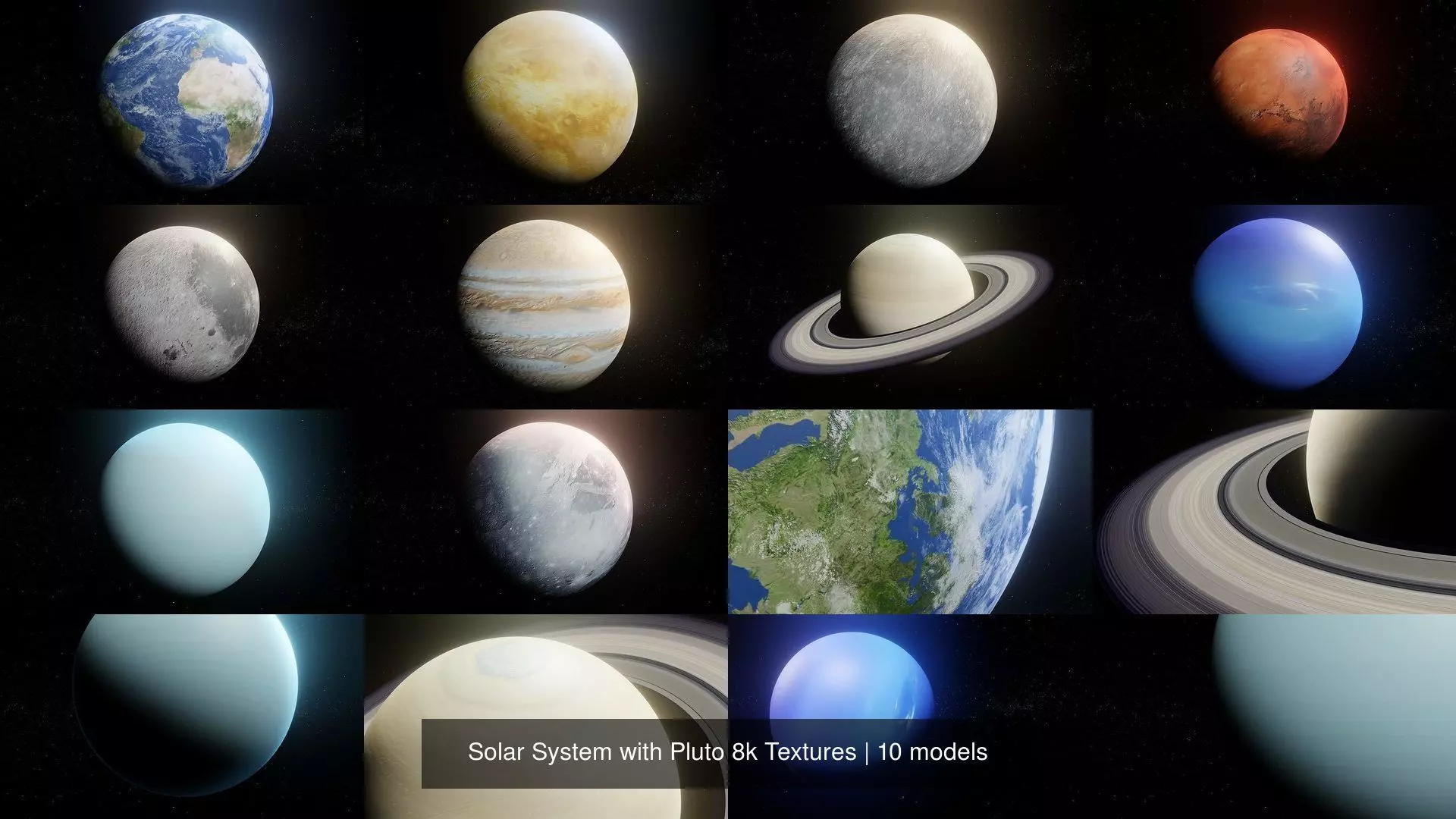 Solar System with Pluto 8k Textures 3D Model Collection_12