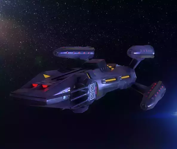 Spaceship Low-poly 3D model
