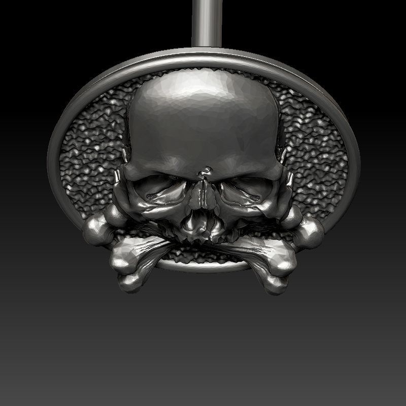 skull earrings studs 3D print model_11