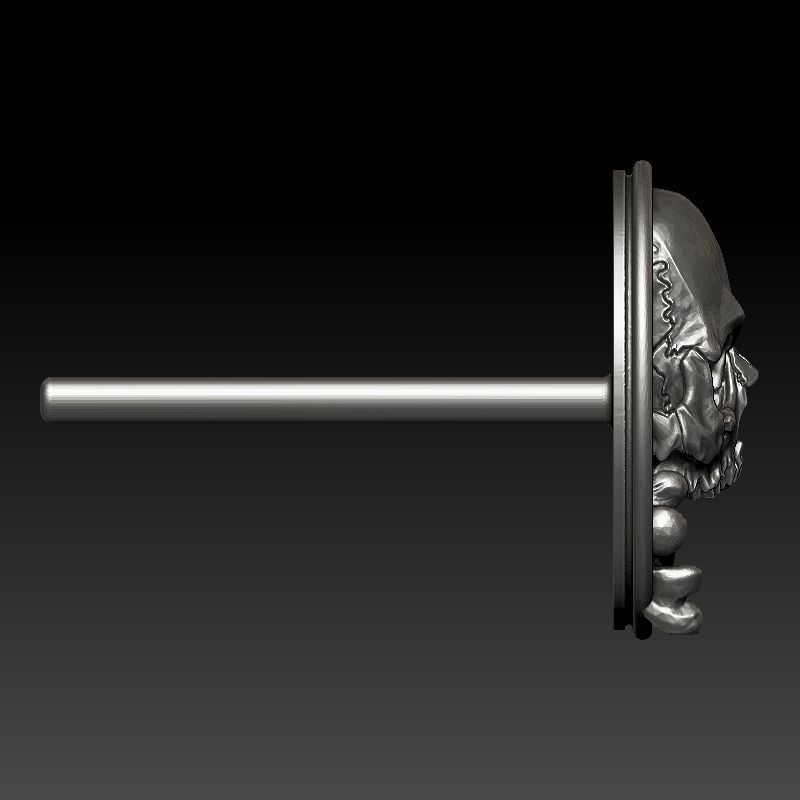 skull earrings studs 3D print model_23