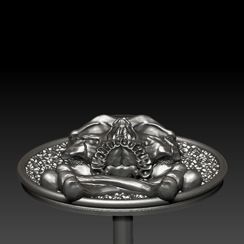 skull earrings studs 3D print model_18