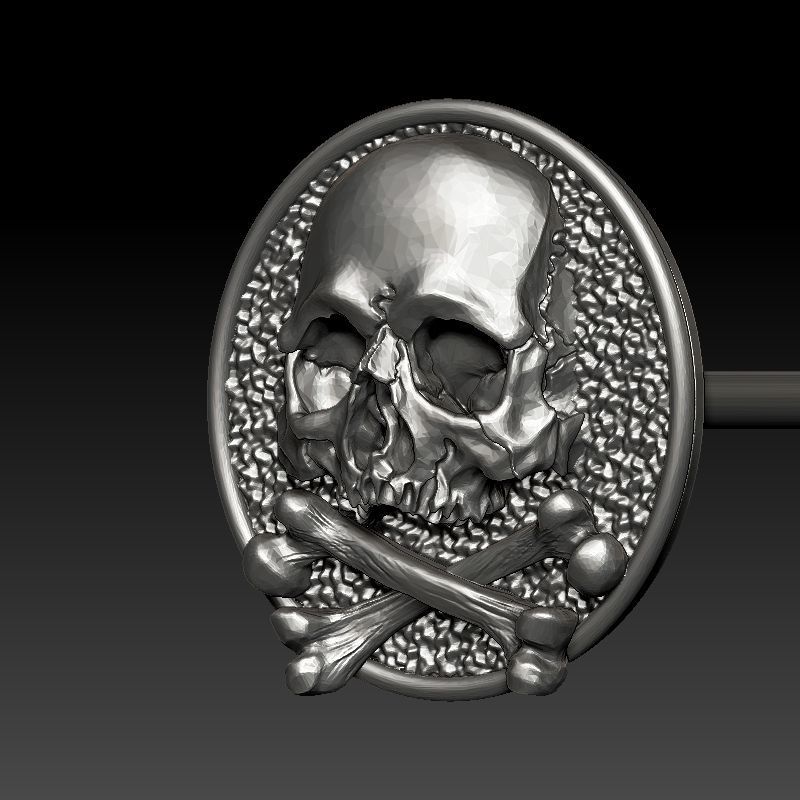 skull earrings studs 3D print model_3