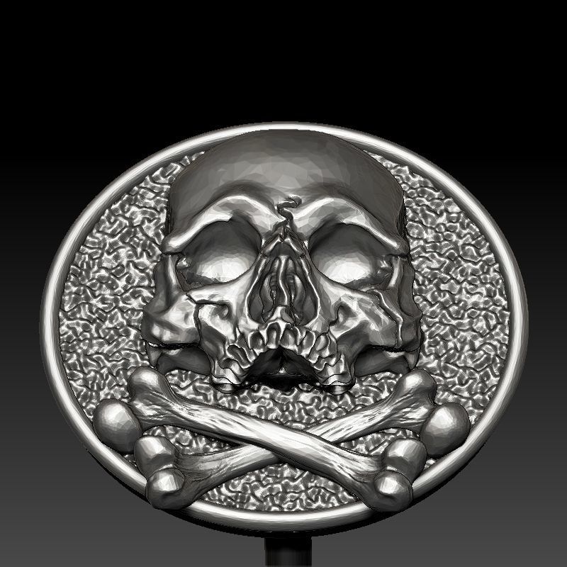 skull earrings studs 3D print model_16