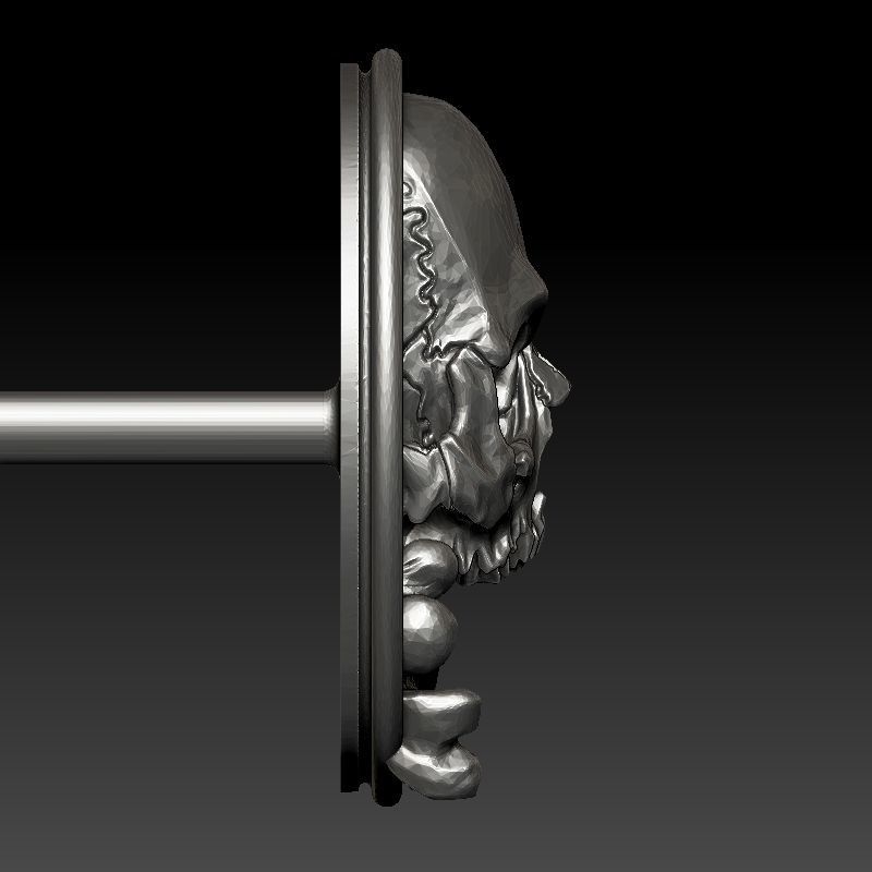 skull earrings studs 3D print model_6