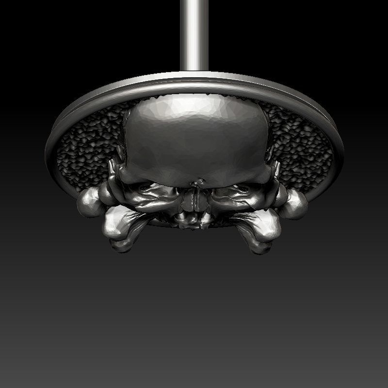 skull earrings studs 3D print model_12