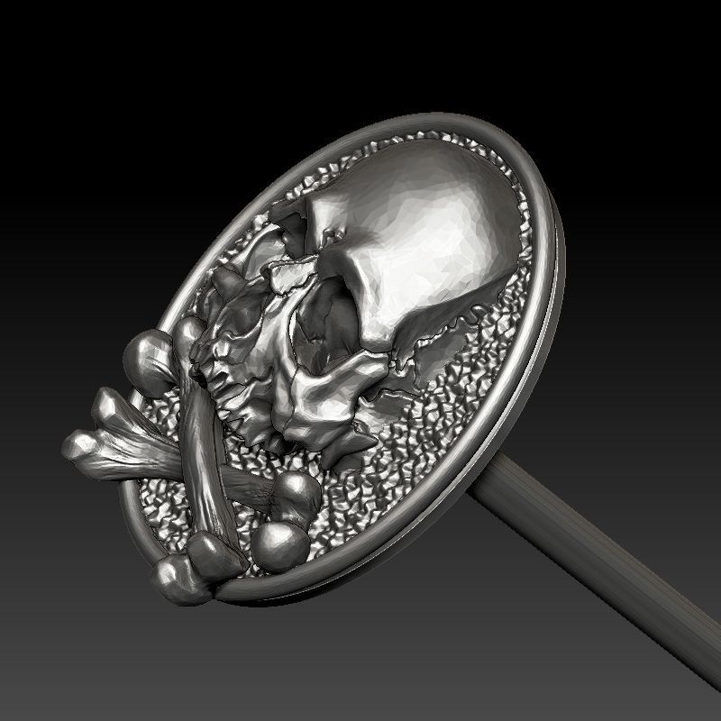 skull earrings studs 3D print model_21