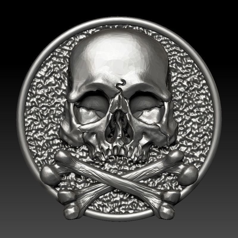 skull earrings studs 3D print model_14