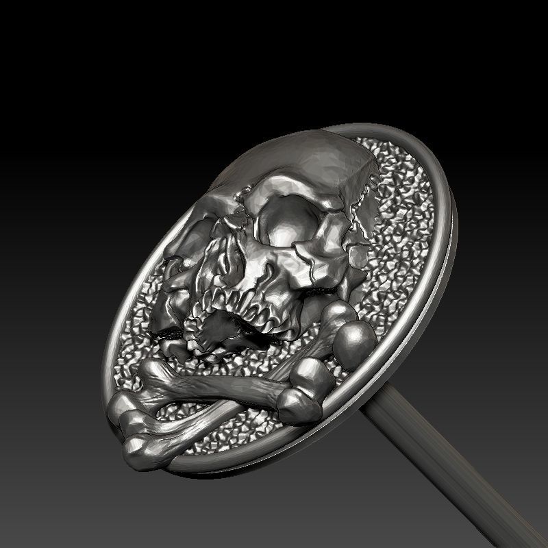 skull earrings studs 3D print model_20