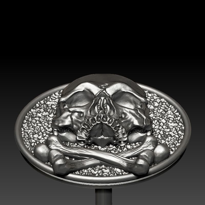 skull earrings studs 3D print model_17