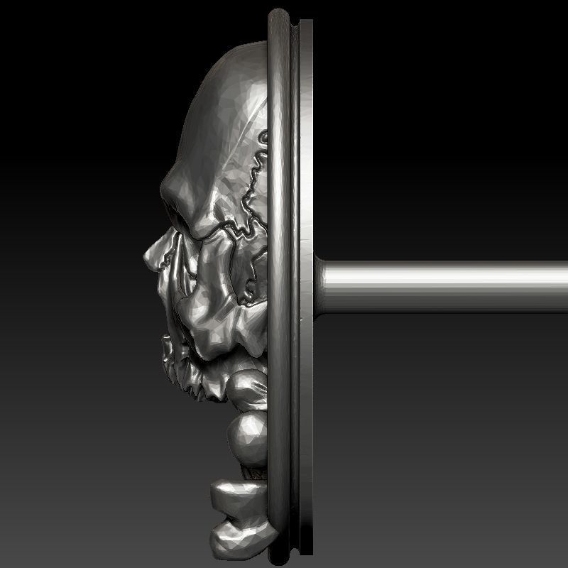 skull earrings studs 3D print model_4