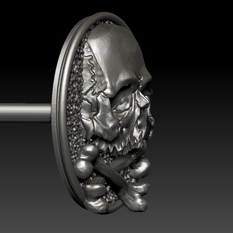 skull earrings studs 3D print model_7