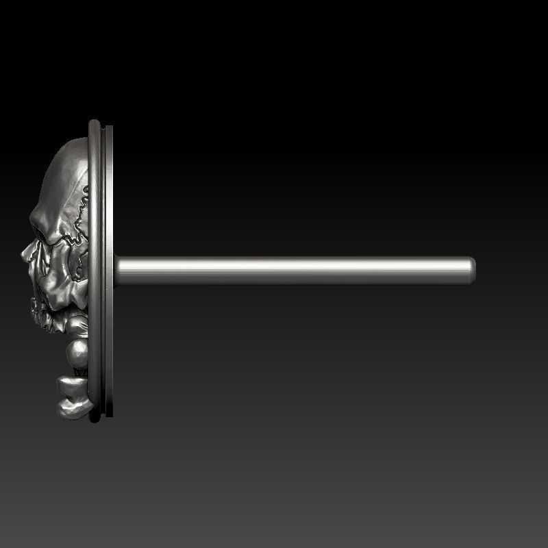 skull earrings studs 3D print model_22