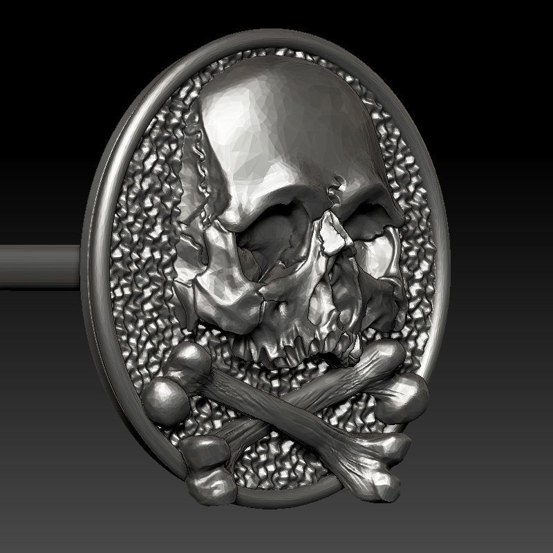 skull earrings studs 3D print model_8