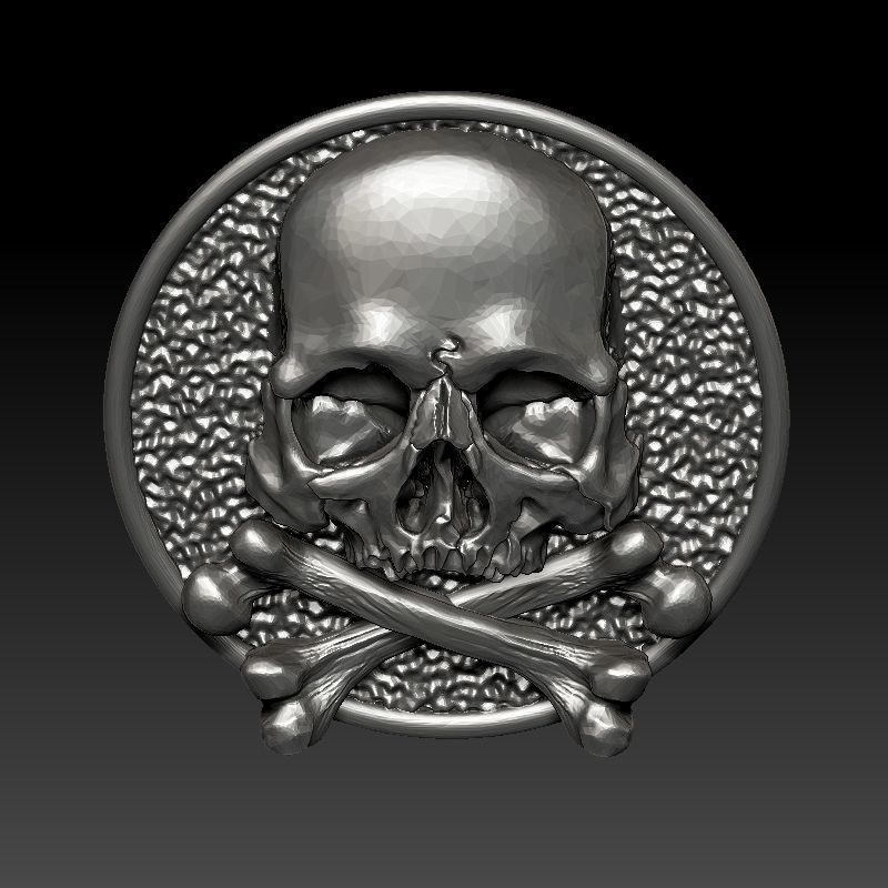 skull earrings studs 3D print model_9