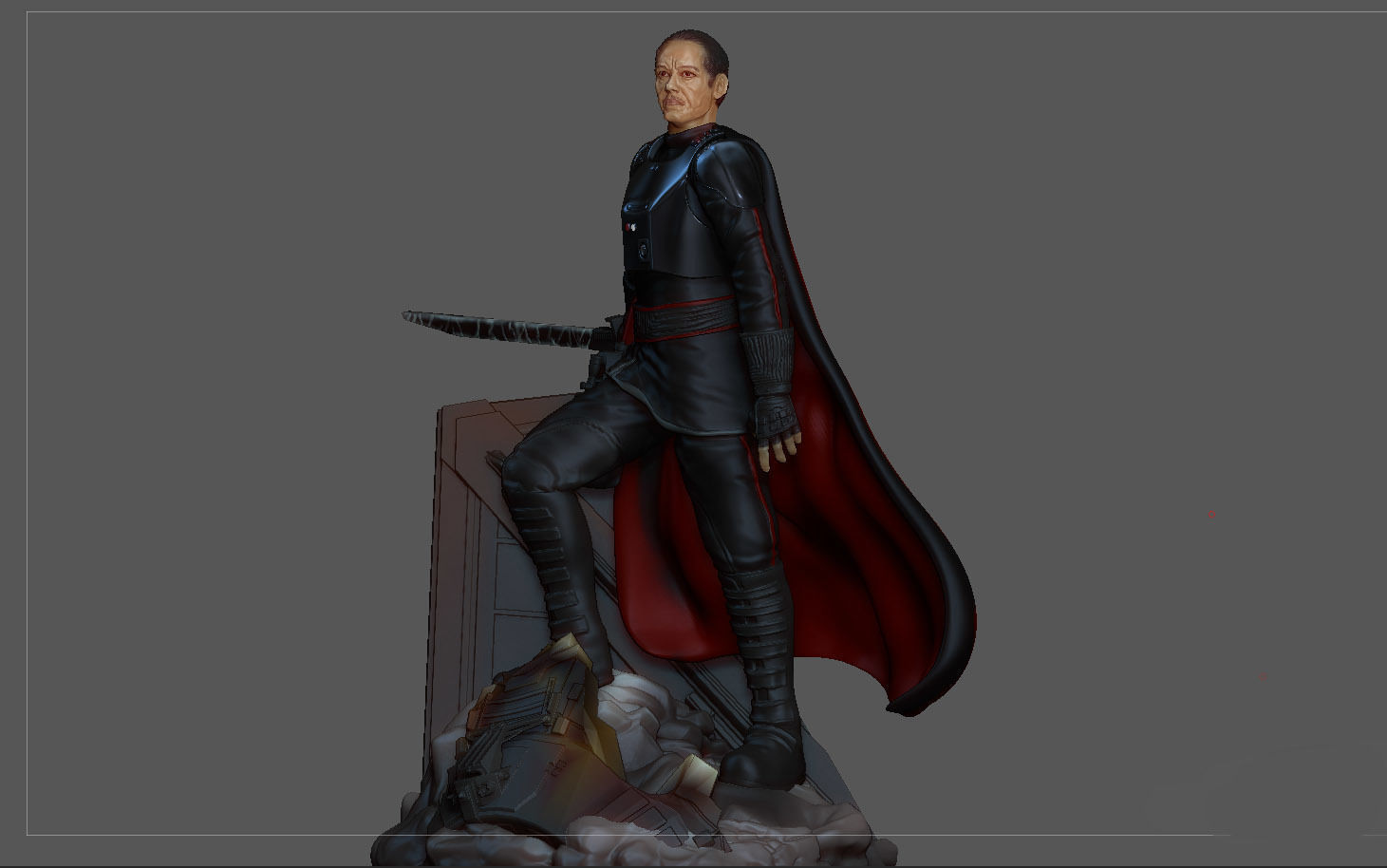 MOFF GIDEON 3D PRINT STATUE MANDALORIAN STARWARS DISNEY  3D print model_1