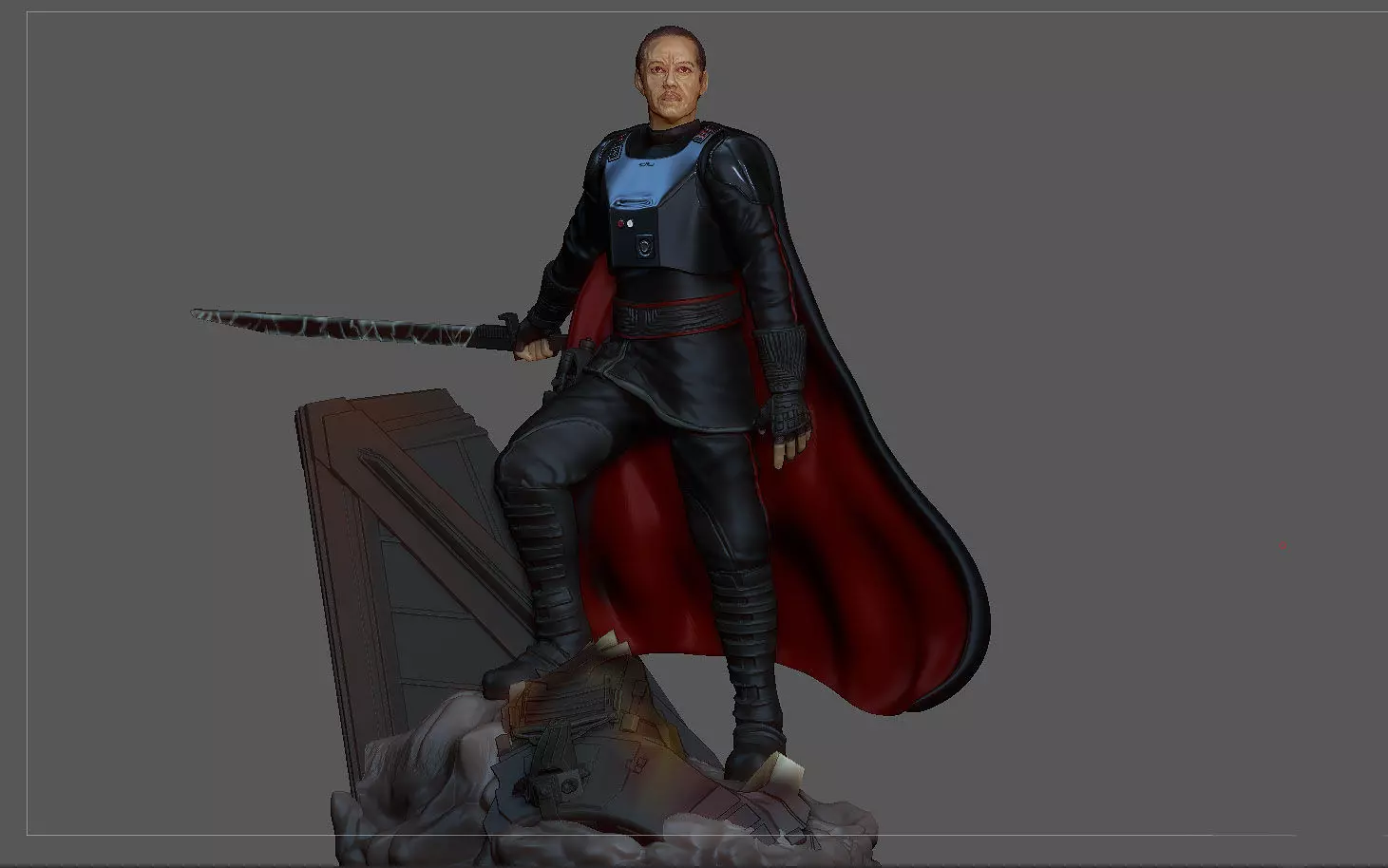 MOFF GIDEON 3D PRINT STATUE MANDALORIAN STARWARS DISNEY  3D print model_0