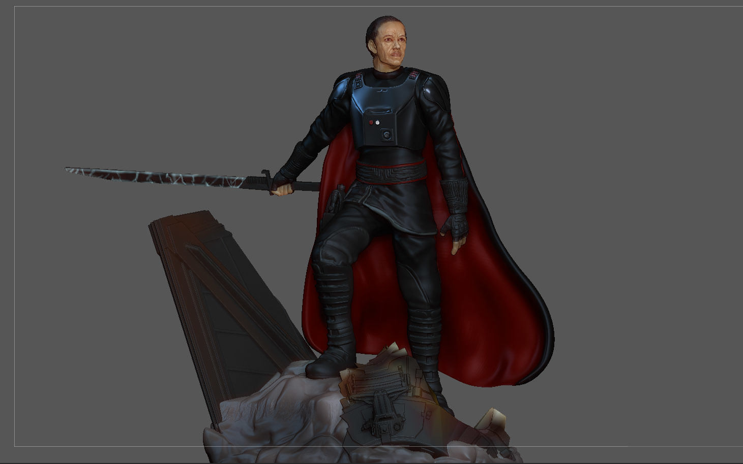 MOFF GIDEON 3D PRINT STATUE MANDALORIAN STARWARS DISNEY  3D print model_2