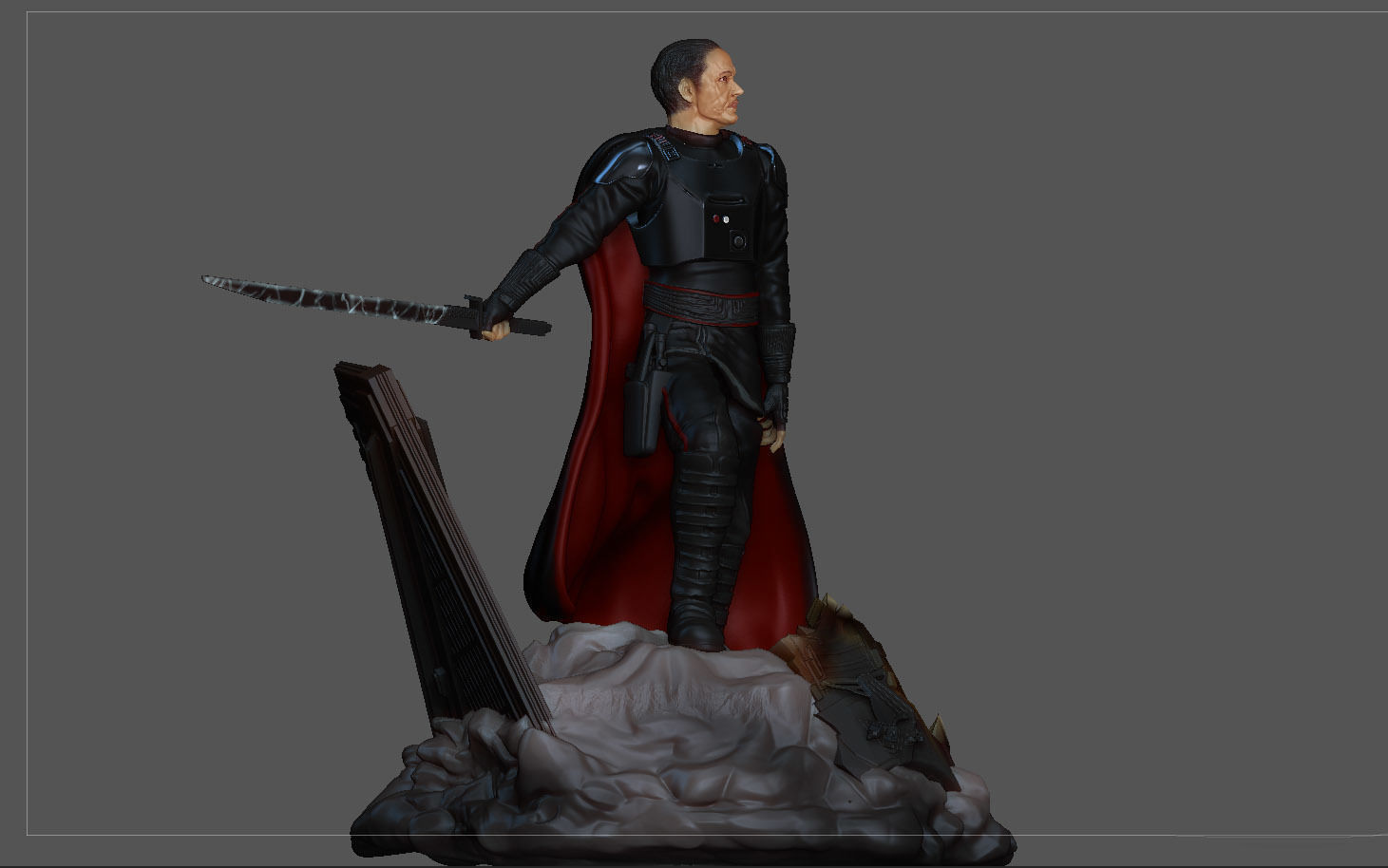 MOFF GIDEON 3D PRINT STATUE MANDALORIAN STARWARS DISNEY  3D print model_3