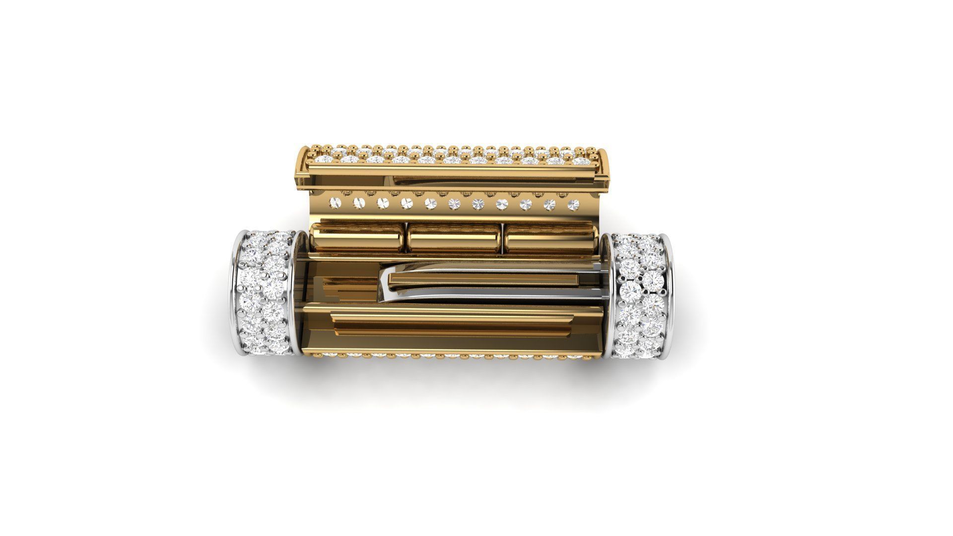 6 mm Round Flip Diamond Lock Box for Chain and Necklace 3D print model_2