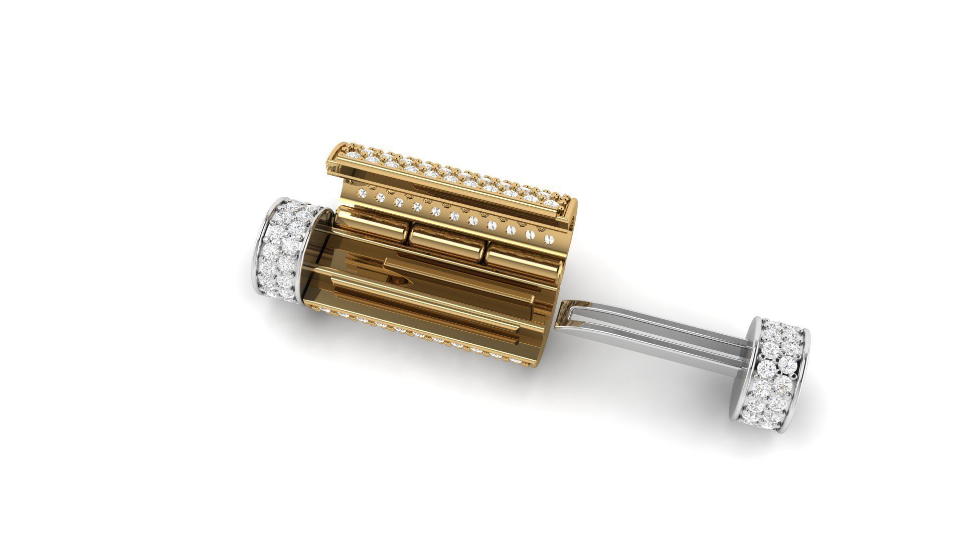 6 mm Round Flip Diamond Lock Box for Chain and Necklace 3D print model_1