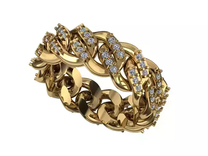 Cuban rings with gems