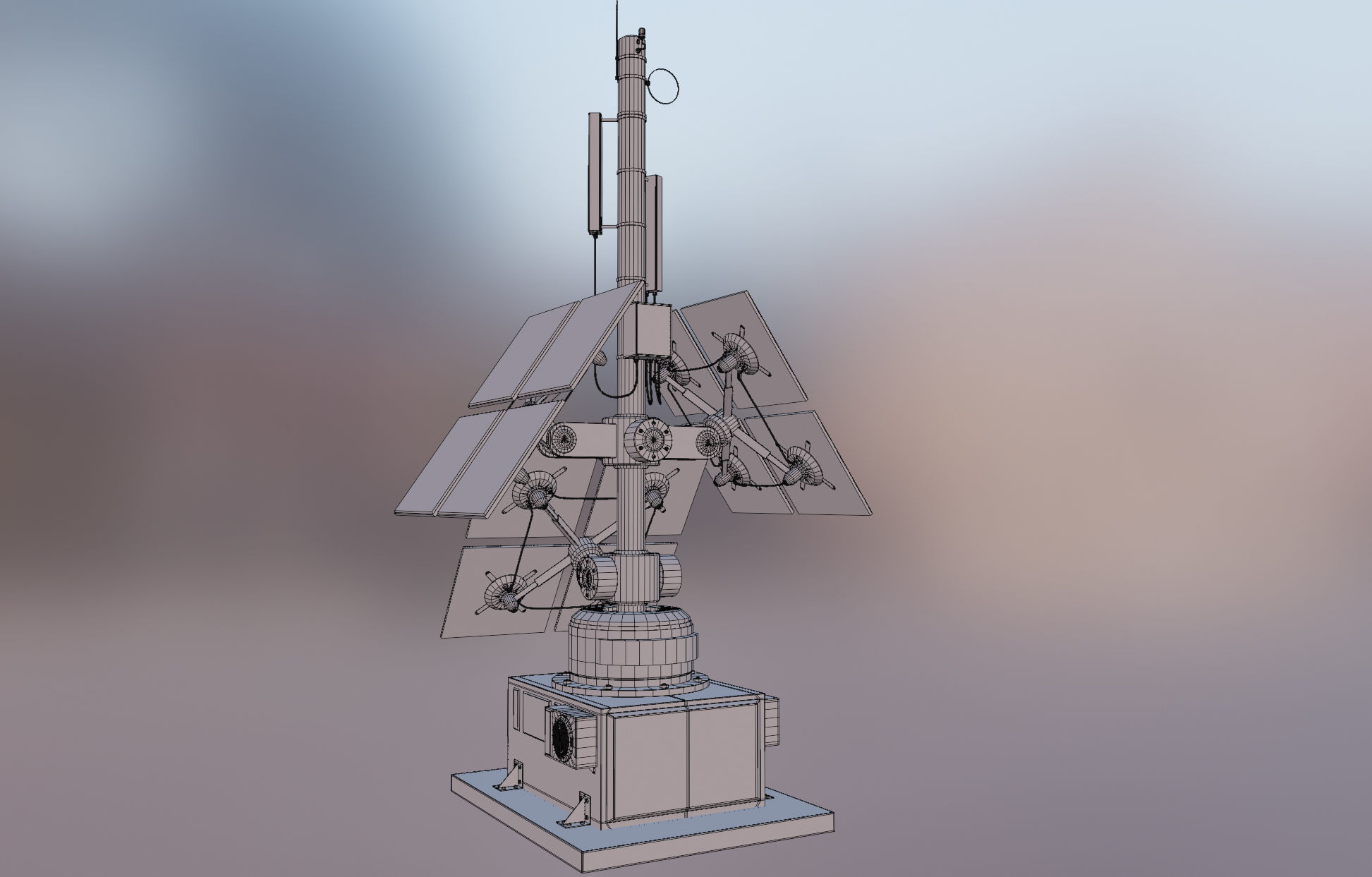 Space Craft Solar Panels Mars Colony Spaceship Collection Pack Low-poly 3D model_62