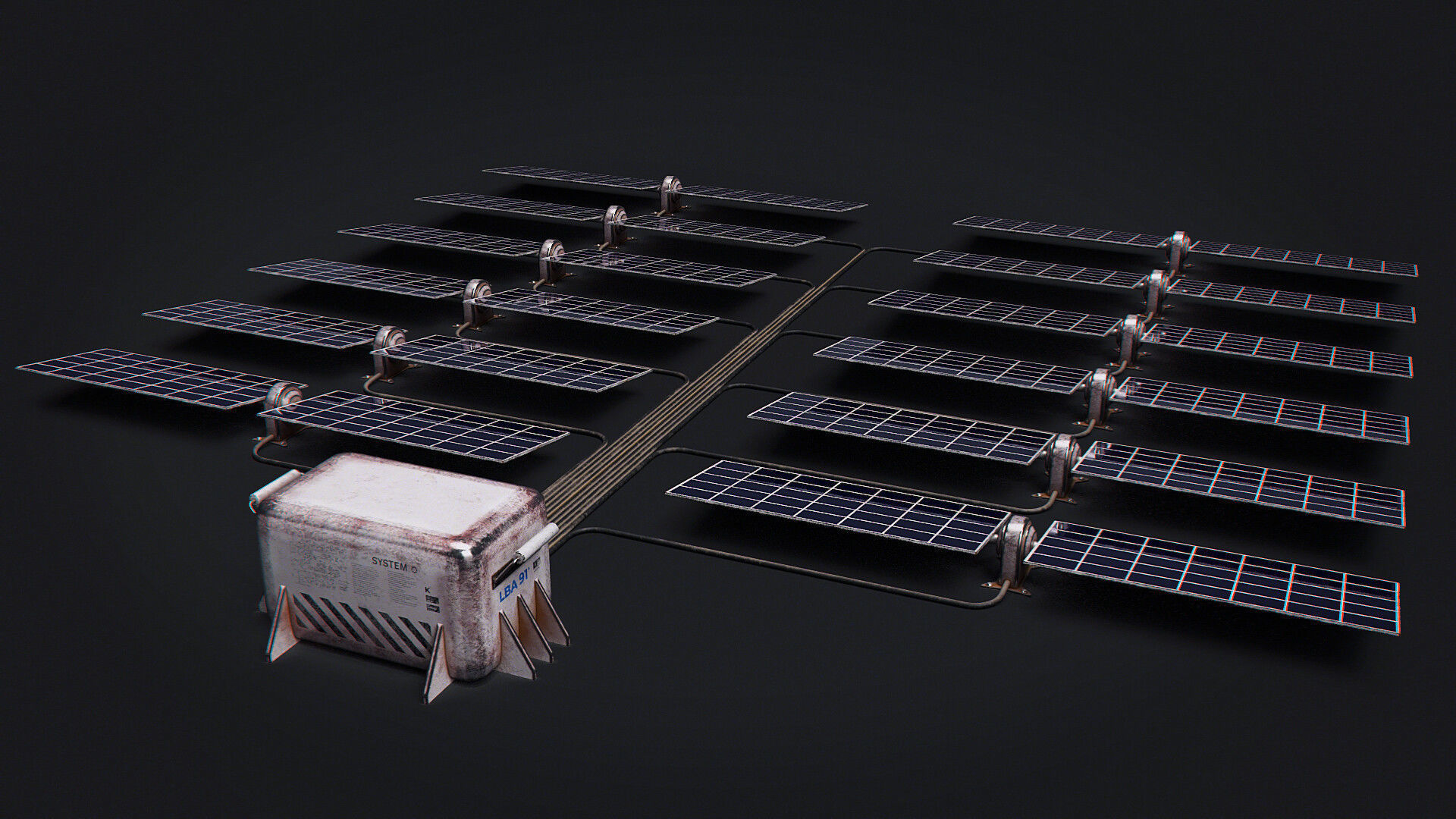 Space Craft Solar Panels Mars Colony Spaceship Collection Pack Low-poly 3D model_2