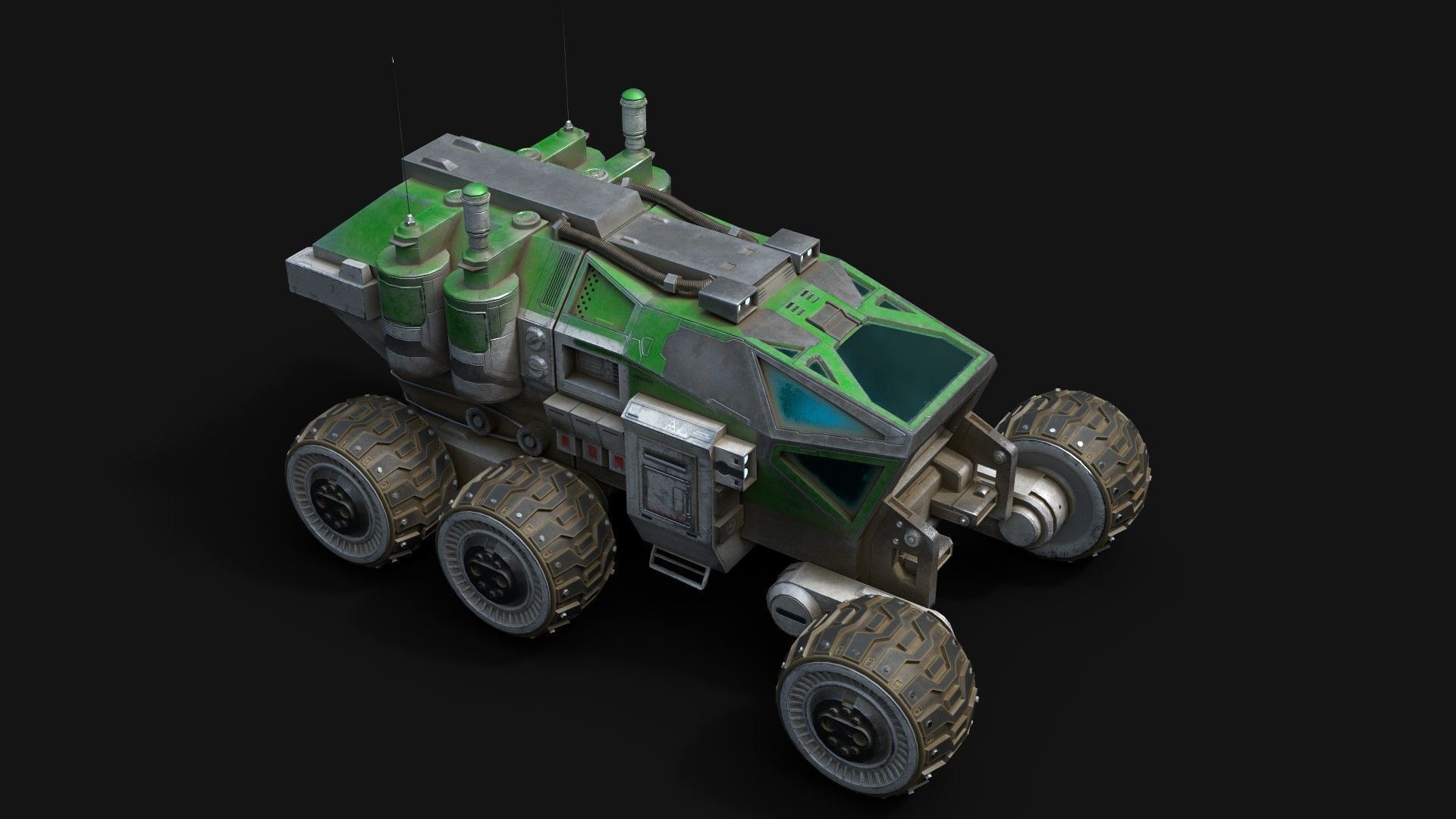 Space Craft Solar Panels Mars Colony Spaceship Collection Pack Low-poly 3D model_133